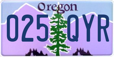 OR license plate 025QYR