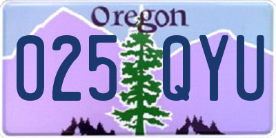 OR license plate 025QYU