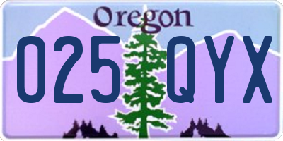 OR license plate 025QYX