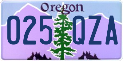 OR license plate 025QZA