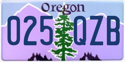 OR license plate 025QZB
