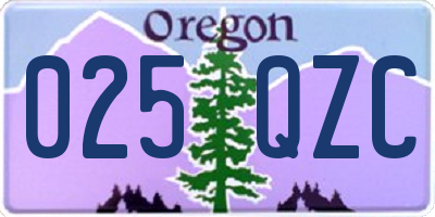 OR license plate 025QZC
