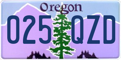 OR license plate 025QZD