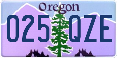 OR license plate 025QZE