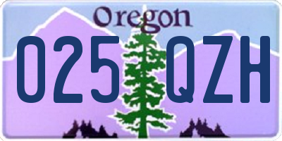 OR license plate 025QZH