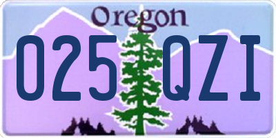 OR license plate 025QZI