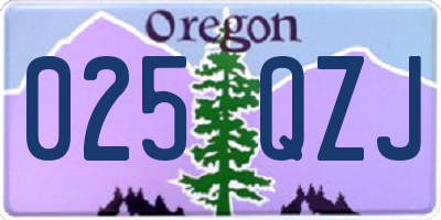 OR license plate 025QZJ