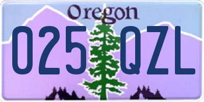OR license plate 025QZL