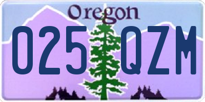 OR license plate 025QZM