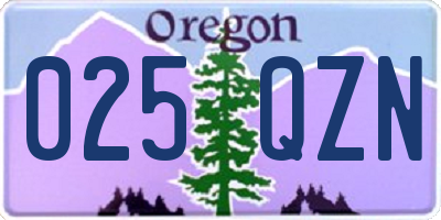 OR license plate 025QZN
