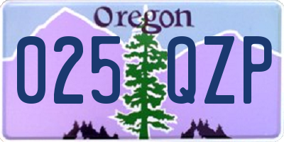 OR license plate 025QZP