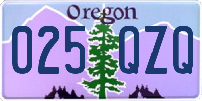 OR license plate 025QZQ