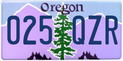 OR license plate 025QZR