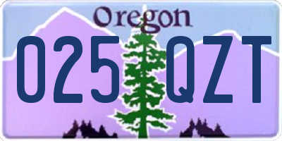 OR license plate 025QZT