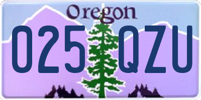 OR license plate 025QZU