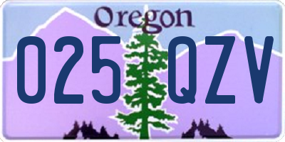OR license plate 025QZV