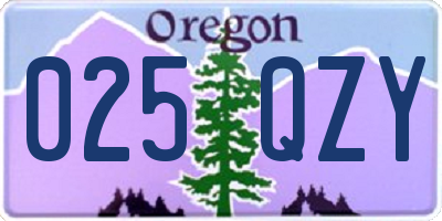 OR license plate 025QZY