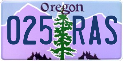 OR license plate 025RAS