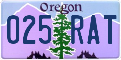 OR license plate 025RAT