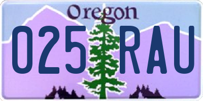 OR license plate 025RAU