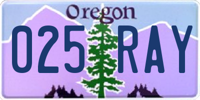 OR license plate 025RAY