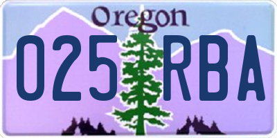 OR license plate 025RBA