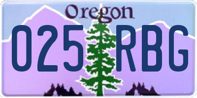 OR license plate 025RBG
