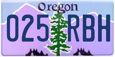 OR license plate 025RBH