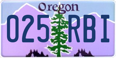 OR license plate 025RBI