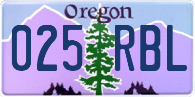 OR license plate 025RBL