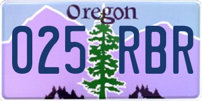 OR license plate 025RBR