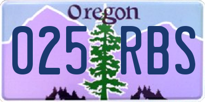 OR license plate 025RBS
