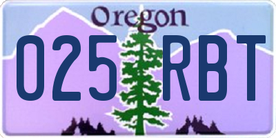 OR license plate 025RBT