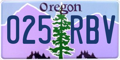 OR license plate 025RBV