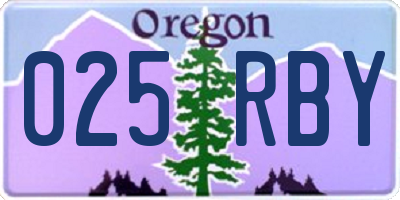 OR license plate 025RBY