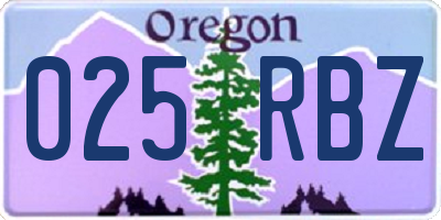 OR license plate 025RBZ