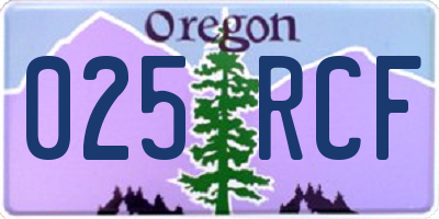 OR license plate 025RCF