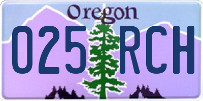 OR license plate 025RCH