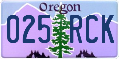 OR license plate 025RCK