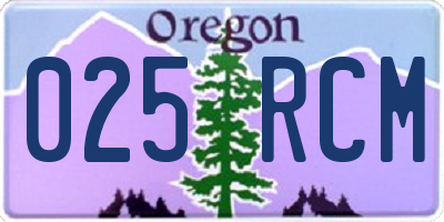 OR license plate 025RCM