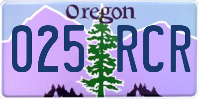 OR license plate 025RCR
