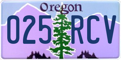 OR license plate 025RCV