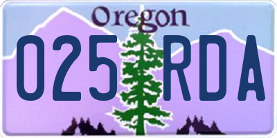 OR license plate 025RDA
