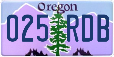 OR license plate 025RDB