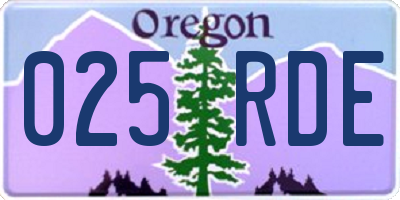 OR license plate 025RDE