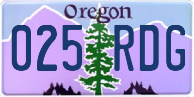 OR license plate 025RDG