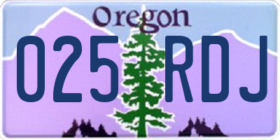 OR license plate 025RDJ