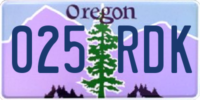 OR license plate 025RDK