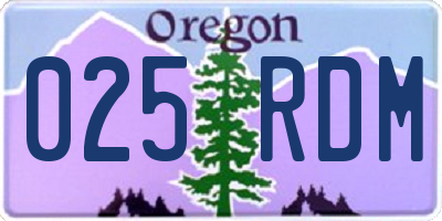 OR license plate 025RDM