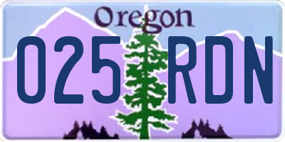 OR license plate 025RDN